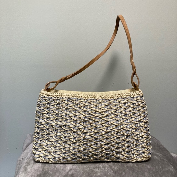 Chenson Original Woven Purse Handbag Blue Natural - Picture 2 of 7
